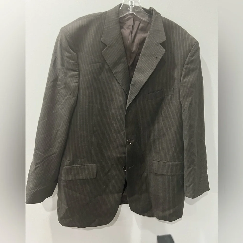 Kenneth Cole grey striped pants suit coat and pants size 44R